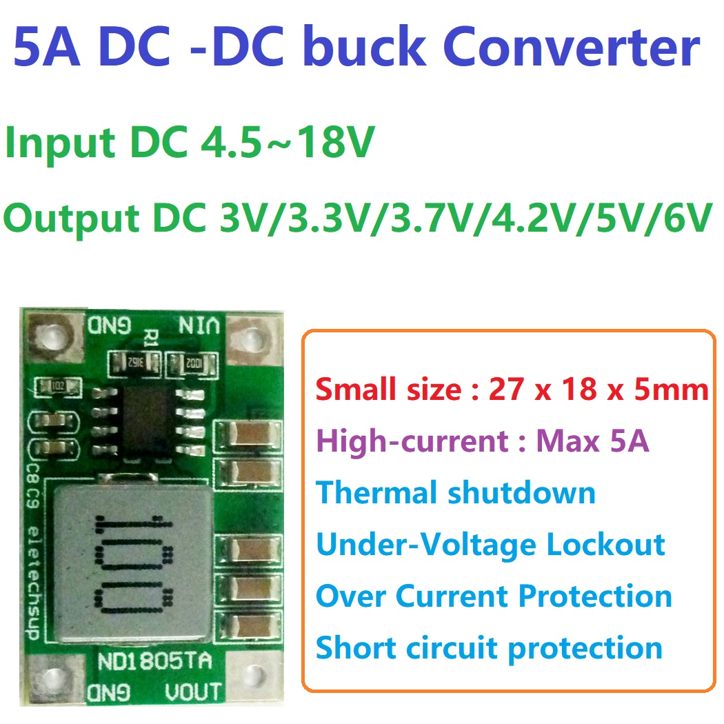 Raspberry Pi 4 - Module convertisseur DC-DC 5A, 4,5-18V vers